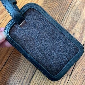 Saudara Taylor Luggage Tag Cowhide Fur Leather